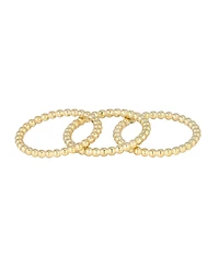 Adornia Tarnish Resistant Gold Set of Three Bead Rings