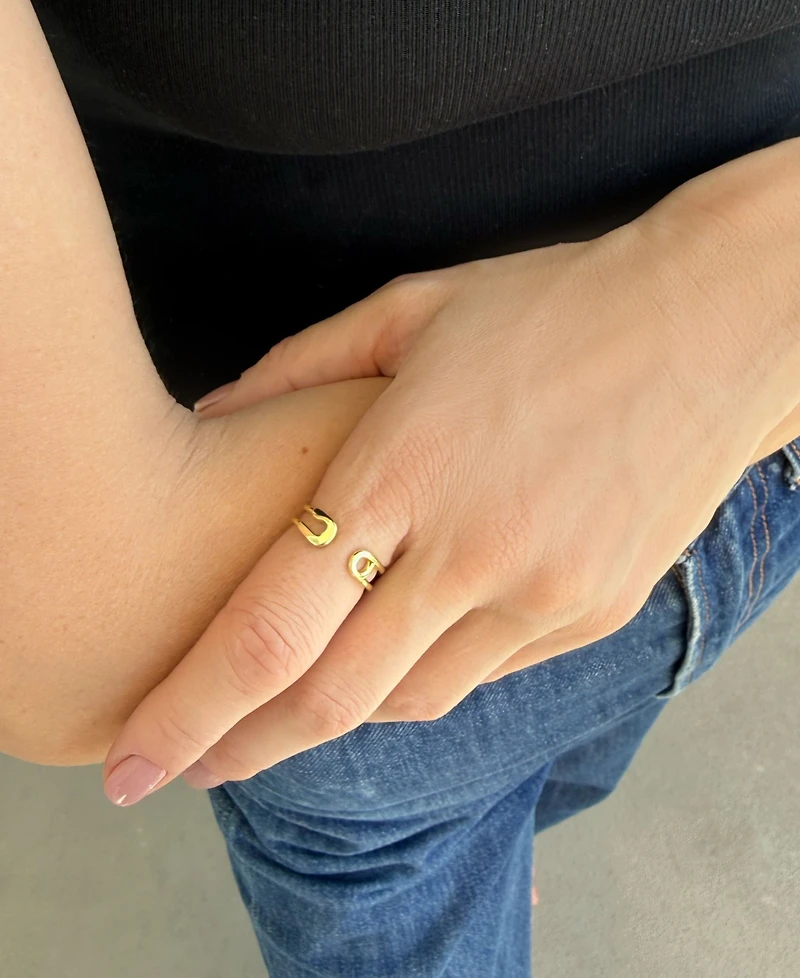 Adornia Gold Adjustable Safety Band Ring
