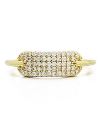Adornia Gold-Plated Cubic Zirconia Plate Band Ring