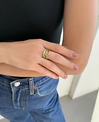 Adornia Gold Wavy 6-Piece Band Ring Set