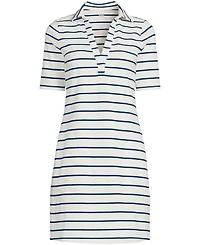 Lands' End Women's Starfish Elbow Sleeve Polo Dress