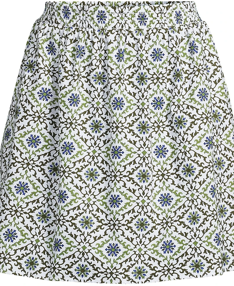 Lands' End Women's Poplin Printed Mini Skirt