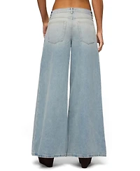 Edikted Women's Stitched Low Rise Wide Leg Jeans