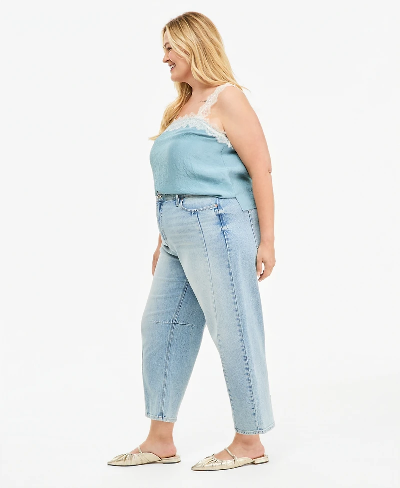 On 34th Trendy Plus Ames Barrel-Leg Jeans, Macy's Exclusive