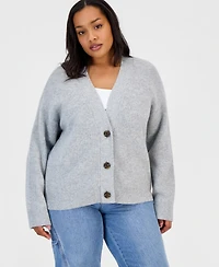 On 34th Trendy Plus Three-Button V-Neck Cardigan, Macy's Exclusive