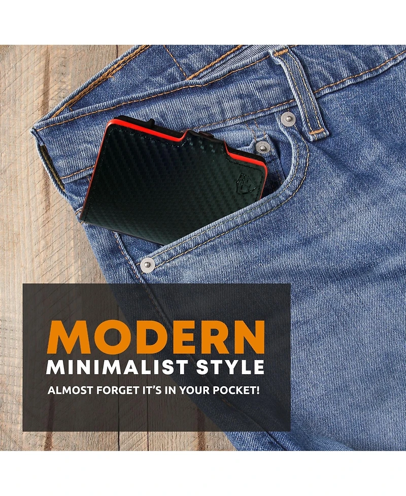 Conceal Plus Men's Card Blocr Rfid Blocking Card Holder Pop Up Wallet for Men - Minimalist Front Pocket Wallet with Internal Cash Id Storage