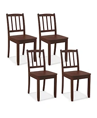 Gymax Wood Dining Chair Rubber Wood Legs Curved Backrest for Kitchen