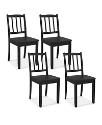 Gymax Wood Dining Chair Rubber Legs Curved Backrest for Kitchen