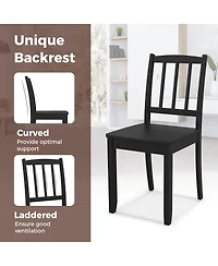 Gymax Wood Dining Chair Rubber Legs Curved Backrest for Kitchen