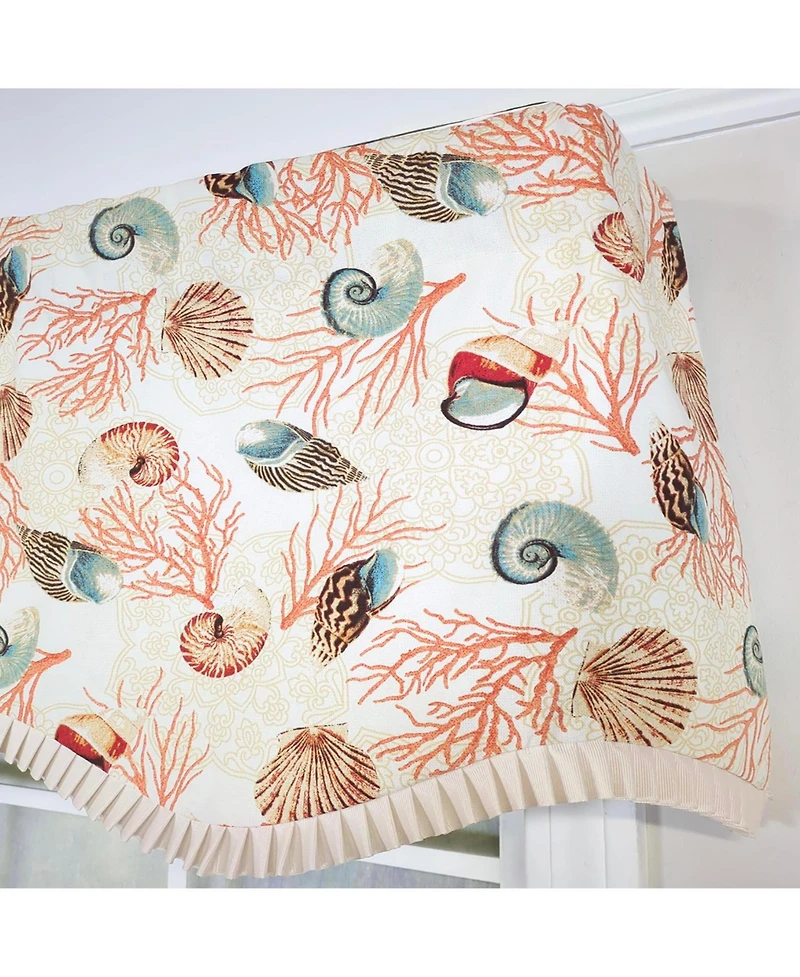 Rlf Home 100percentage Cotton Nautilus Provance With Lining Rod Pocket Window Valance