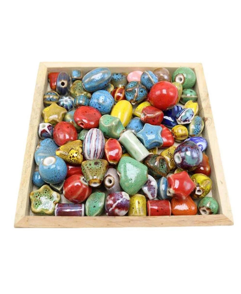 Sevorley 80Pcs Ceramic Beads for Diy Bracelet Necklace Jewelry Making