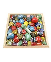 Sevorley 80Pcs Ceramic Beads for Diy Bracelet Necklace Jewelry Making