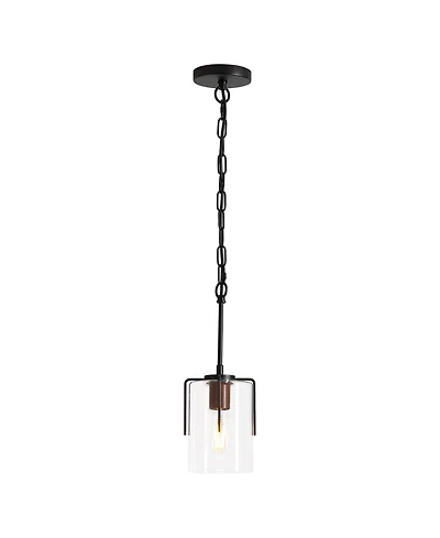 Midola Modern Industrial Pendant Light with Clear Glass Shade, Adjustable Metal Pendant Lighting for Kitchen Island Dining Room Entryway
