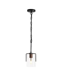 Midola Modern Industrial Pendant Light with Clear Glass Shade, Adjustable Metal Pendant Lighting for Kitchen Island Dining Room Entryway
