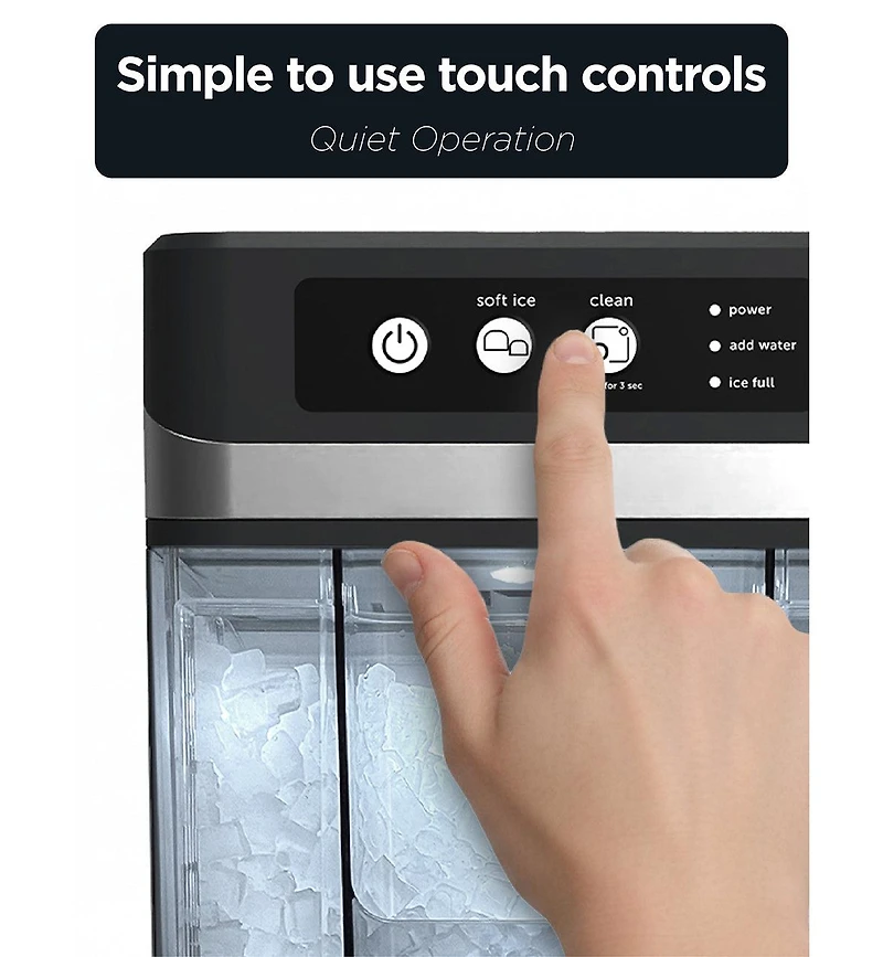 Orgo The Denali Countertop Ice Maker, Makes 50 lbs. in 24 hours, Nugget-Shaped Ready In 8-10 Minutes, Self-Cleaning, Includes Scoop, RDC4733