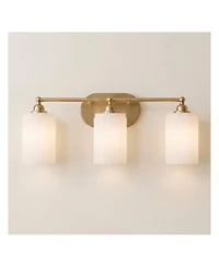 360 Lighting David 22" Wide and Fluted Glass 3-Light Bath Light