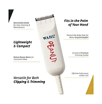 Wahl Professional - Classic White Peanut - Professional Beard Trimmer and Hair Clipper Kit - Adjustable Hair Cutting Tool with 4 Guide Combs