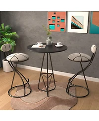 Rainsken 2 Piece Pub Dining Set, Velvet Barstools with Back, Modern Gold Metal Frame, for Kitchen, Dining, and Living Room