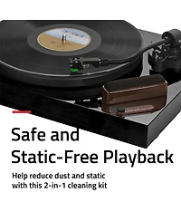 Fluance Record and Stylus Cleaning Kit with Velvet Record Brush and Turntable Stylus Brush