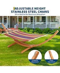 gaomon Wood Hammock Stand Only, Max 475 Lbs, Heavy Duty Weatherproof Wood Hammock Stand for Outdoor, Indoor, Garden, Patio, Backyard
