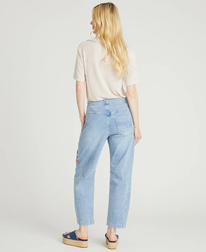 Driftwood Women's Twyla Going Coastal Wide-Leg Barrel Jeans