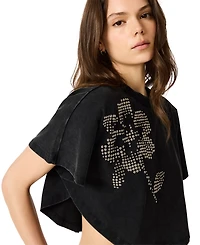 Steve Madden Women's Callum Floral Graphic Crewneck Knit Top