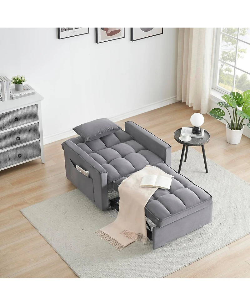 Streamdale Furniture 3-in-1 Convertible Sofa Bed Chair Adjustable Recliner for Small Spaces