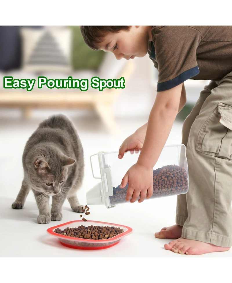 Aronkl Portable Pet Food Storage Container with Cat Can Cover