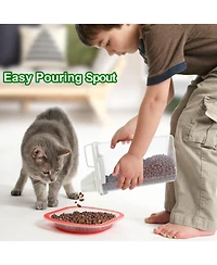 Aronkl Portable Pet Food Storage Container with Cat Can Cover
