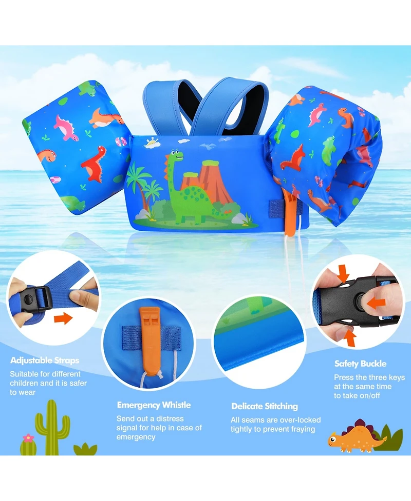 Aofar Swim Arm Band Vest Water Wings Pool Floaties Learn To Kids Mermaid