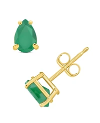 Sapphire Pear-Cut Stud Earrings (1 ct. t.w.) 14k Gold (Also Emerald & Ruby)