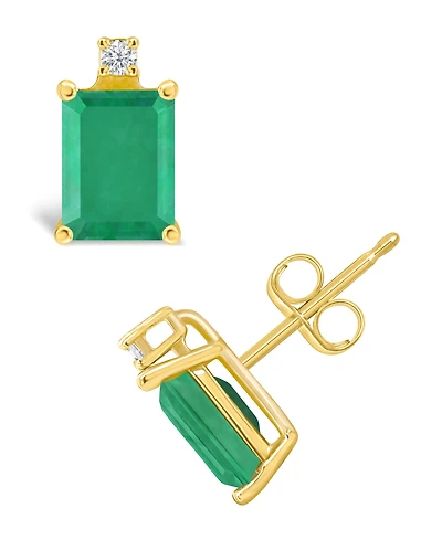 Ruby (1-3/8 ct. t.w.) & Diamond Accent Stud Earrings 14k Gold (Also Emerald, Tanzanite, Sapphire)