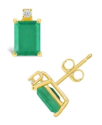 Ruby (1-3/8 ct. t.w.) & Diamond Accent Stud Earrings 14k Gold (Also Emerald, Tanzanite, Sapphire)