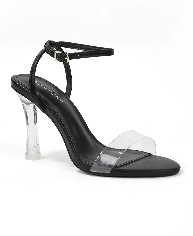 Berness Women's Nature Clear Strap Heel Sandals