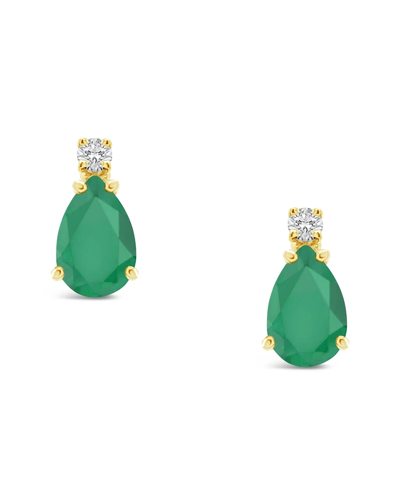 Sapphire (1 ct. t.w.) & Diamond Accent Stud Earrings 14k Gold (Also Emerald, Ruby, Tanzanite)