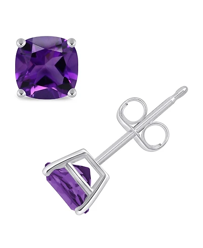 Gemstone Stud Earrings Sterling Silver