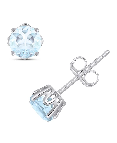 Rhodolite Garnet Stud Earrings (1-1/5 ct. t.w.) Sterling Silver (Also Opal, Citrine, White Topaz, Peridot, Aquamarine, and Amethyst)