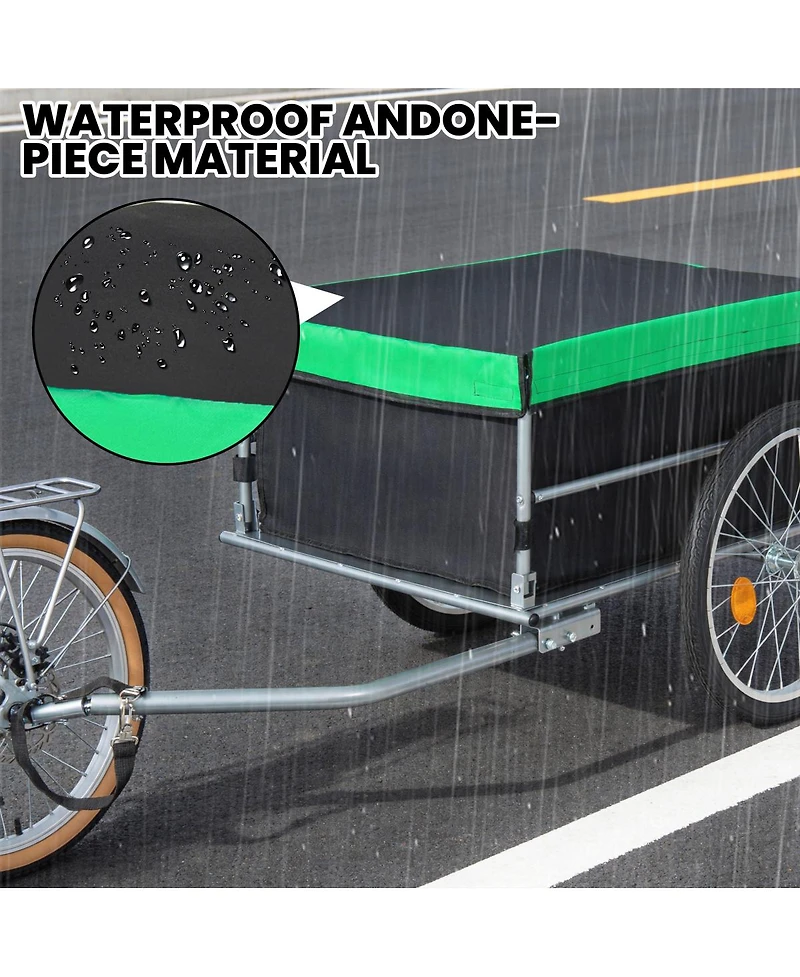Streamdale Furniture Foldable Bicycle Cargo Trailer with 20inch Wheels and Removable Cover