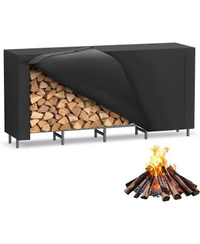Streamdale Furniture Heavy Duty Outdoor Firewood Rack With Waterproof Cover