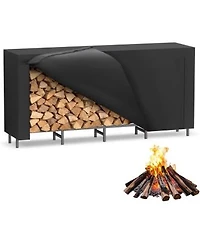 Streamdale Furniture Heavy Duty Outdoor Firewood Rack With Waterproof Cover