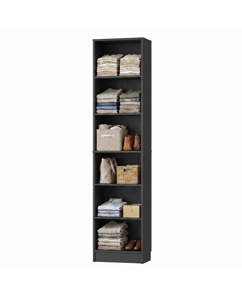 Aheaplus Closet Cabinet with 5 Shelves, Open Storage Small-Space