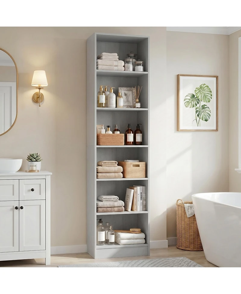 Aheaplus Closet Cabinet with 5 Shelves, Open Storage Small-Space