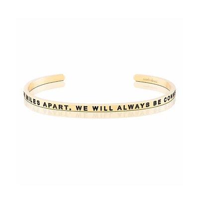 Mantra Side By Side Or Miles Apart, We Will Always Be Connected By Heart Bracelet - Outside