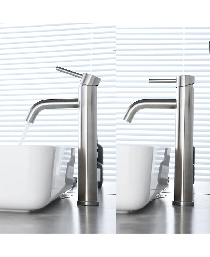 Midola Single Hole Single Handle Bathroom Sink Faucet, Modern Design, Easy to Install, Available in Brushed Nickel