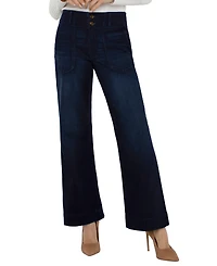 Liverpool Los Angeles Women's Patch Pocket Wide-Leg Jeans