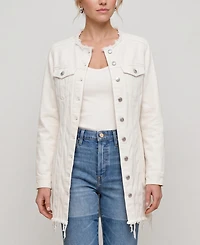 Liverpool Los Angeles Women's Collarless Trucker Denim Dress