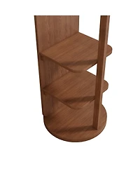Midola 360degree(s) Rotating 66"x17.8" Multifunctional Full Length Mirror with Hook Storage Rack Coat Rack with Mirror Solid Wood Floor Mirror