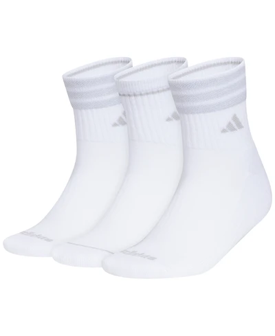 adidas Women's Cushioned 3-Stripe 4.0 High Quarter Socks, 3-Pack