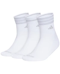 adidas Women's Cushioned 3-Stripe 4.0 High Quarter Socks, 3-Pack