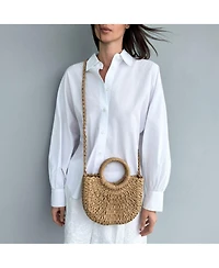 Adornia Fine Basket Arc Handle Bag with Shoulder Strap